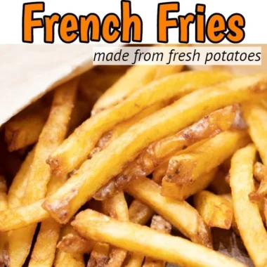 Delicious air fryer homemade French fries served in a bowl