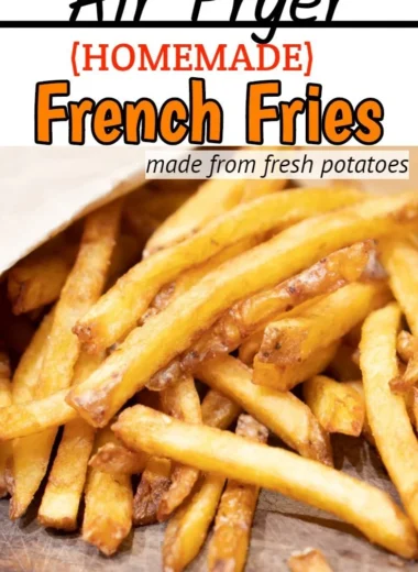 Delicious air fryer homemade French fries served in a bowl