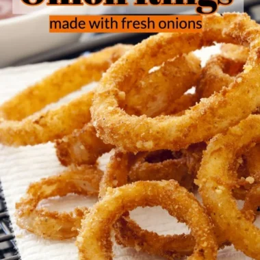 Delicious air fryer onion rings served as a snack or appetizer