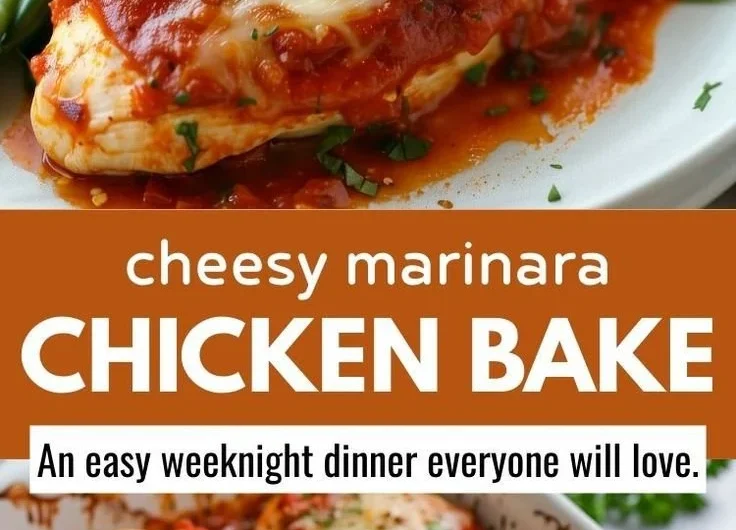 Baked Chicken topped with Marinara sauce and melted Mozzarella cheese
