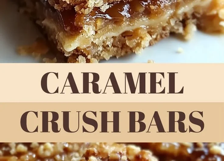 Delicious caramel crush bars with rich caramel and crunchy layers