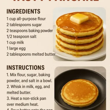 Delicious fluffy pancakes served with syrup and berries on a plate