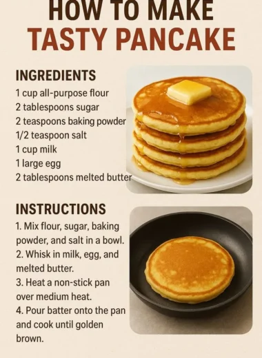 Delicious fluffy pancakes served with syrup and berries on a plate