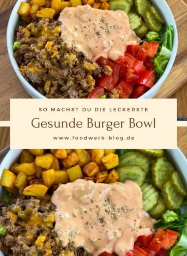 Delicious Healthy Burger Bowl filled with fresh veggies and grilled protein