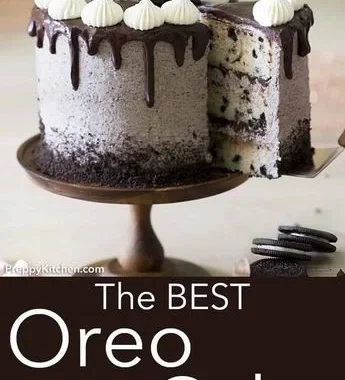 Delicious homemade Oreo Cake with chocolate layers and cream filling