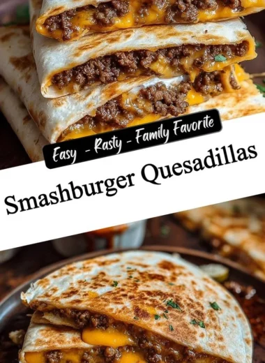 Smashburger Quesadillas served with fresh ingredients and melted cheese