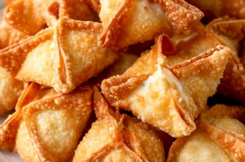 Delicious homemade Crab Rangoon served with dipping sauce