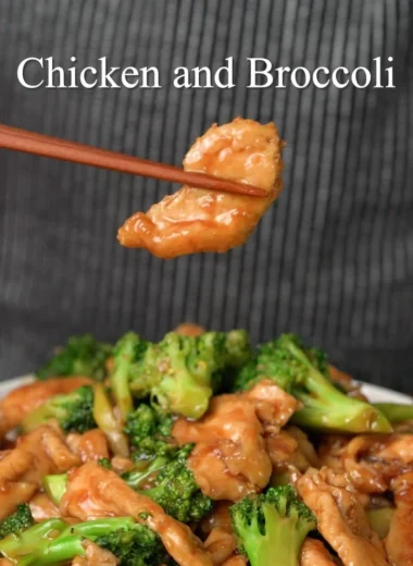 Delicious chicken broccoli stir fry served in a colorful bowl