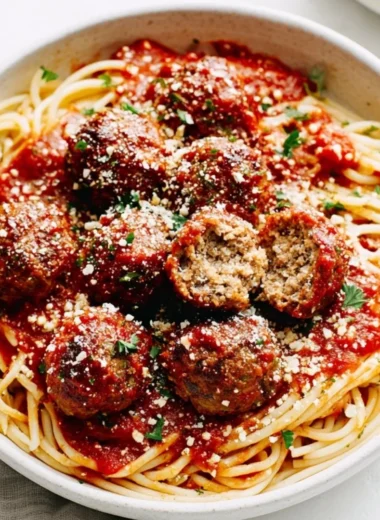 Delicious classic Italian-American meatballs served with marinara sauce