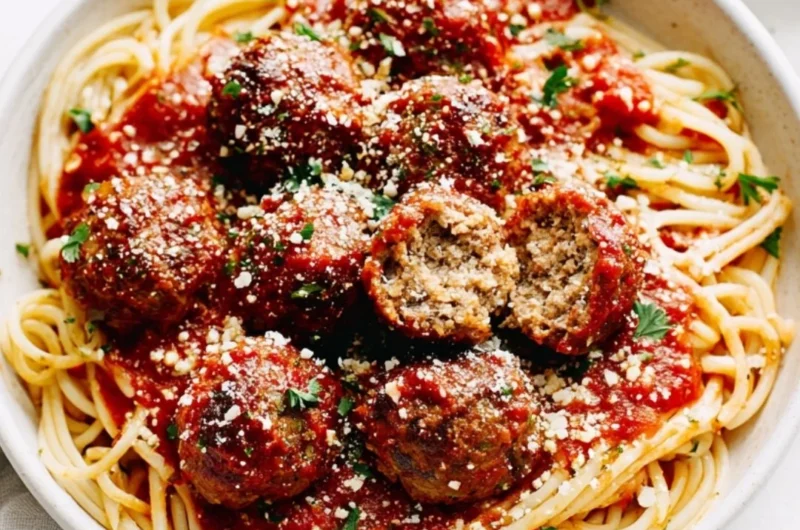 Delicious classic Italian-American meatballs served with marinara sauce