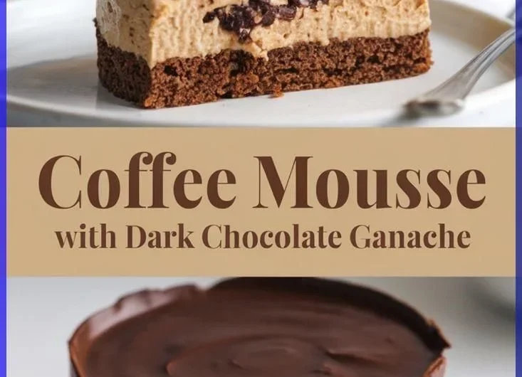 Delicious coffee mousse topped with rich dark chocolate ganache