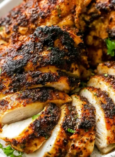 Delicious air fryer chicken thighs, crispy on the outside and juicy inside.