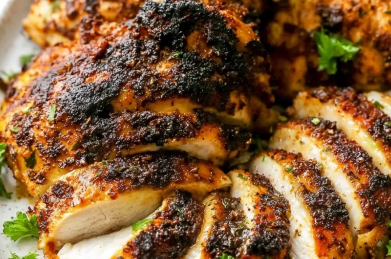 Delicious air fryer chicken thighs, crispy on the outside and juicy inside.