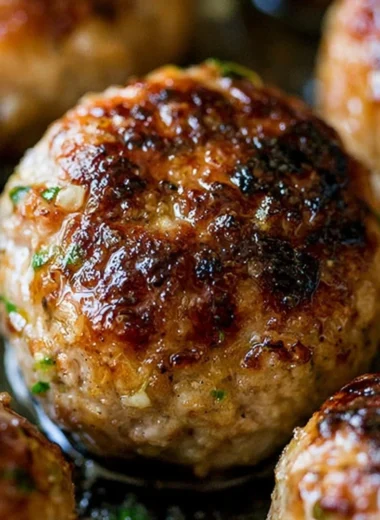 Delicious cozy meatball recipe served with fresh herbs and sauce