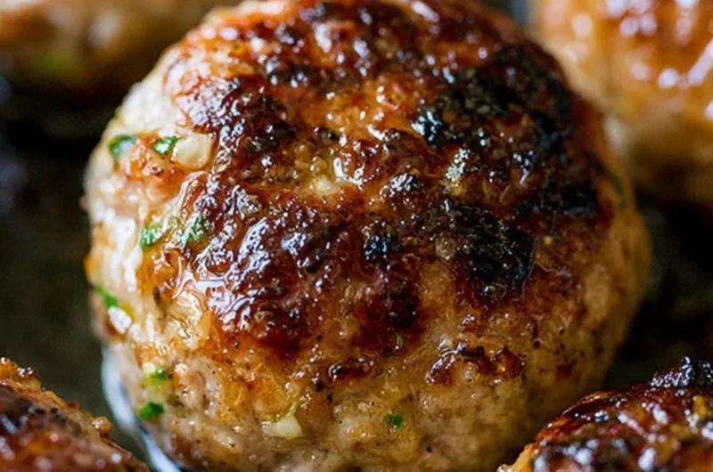 Delicious cozy meatball recipe served with fresh herbs and sauce