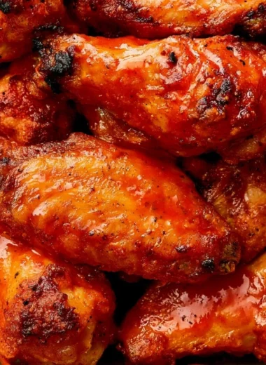 Crispy oven baked chicken wings served on a platter