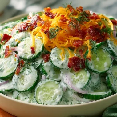 Cucumber Ranch Crack Salad served in a bowl with fresh ingredients and ranch dressing