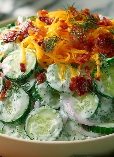 Cucumber Ranch Crack Salad served in a bowl with fresh ingredients and ranch dressing