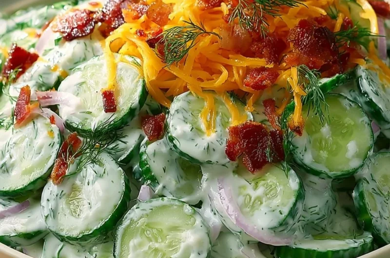 Cucumber Ranch Crack Salad served in a bowl with fresh ingredients and ranch dressing