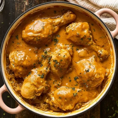 Southern smothered chicken served with rich gravy and sides