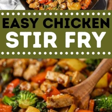 Delicious easy chicken stir fry with colorful vegetables in a skillet