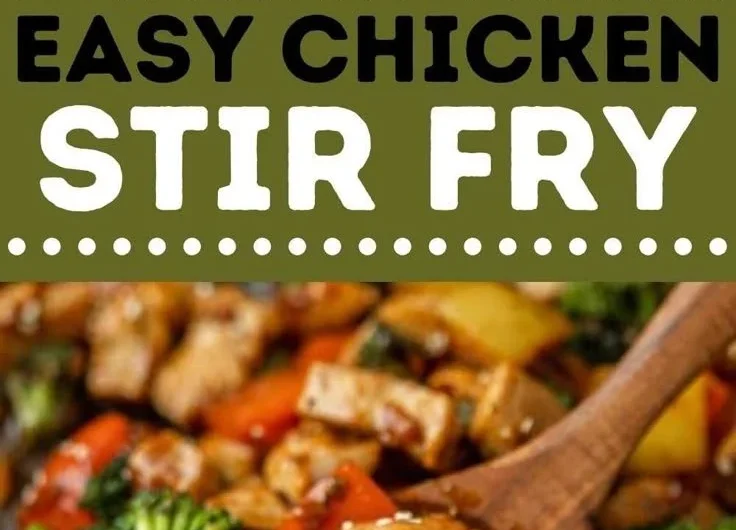 Delicious easy chicken stir fry with colorful vegetables in a skillet