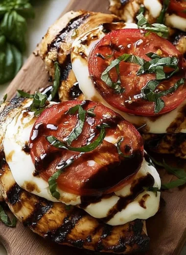 Easy grilled chicken Caprese with fresh mozzarella and basil