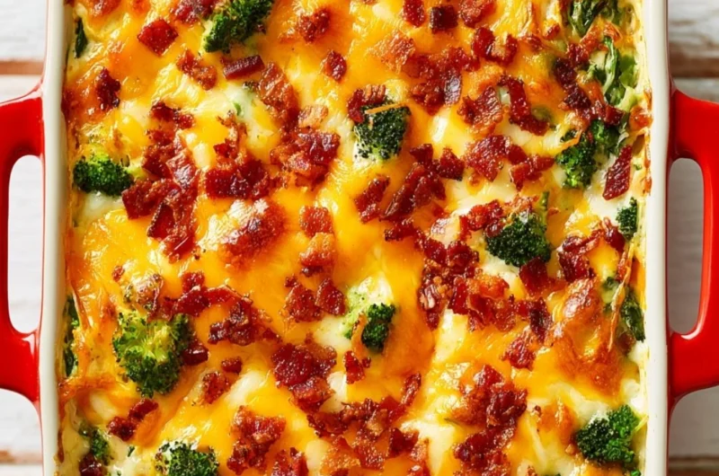 Delicious easy low carb chicken casserole baked to perfection in a dish
