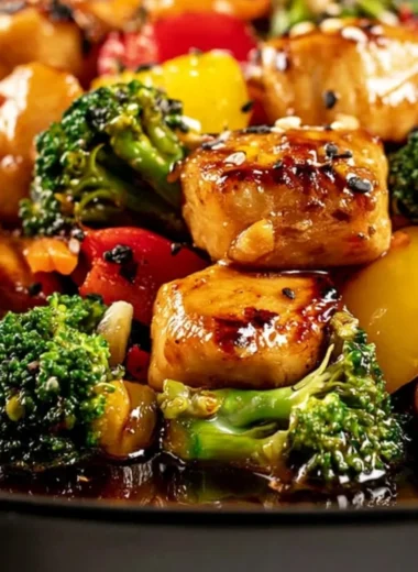 Flavor-packed Blackstone griddle chicken stir fry with colorful vegetables