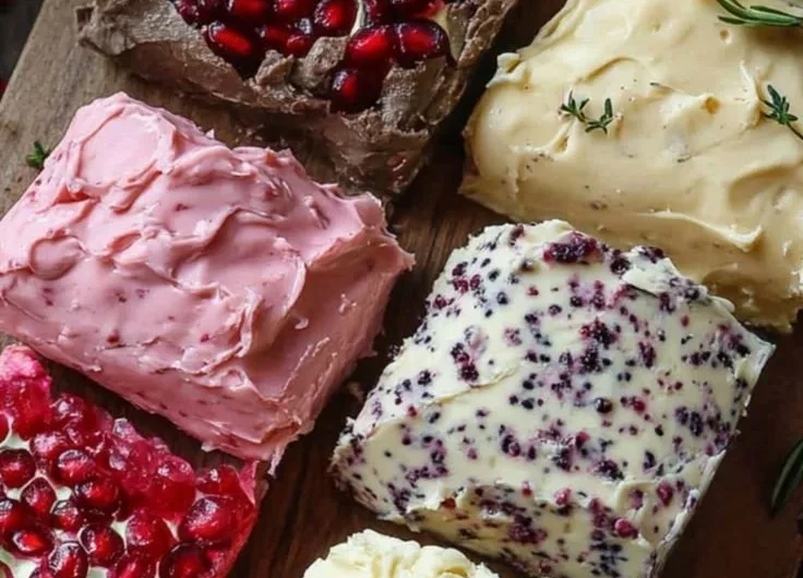 Assorted homemade butter spreads on artisan bread for a delightful taste experience