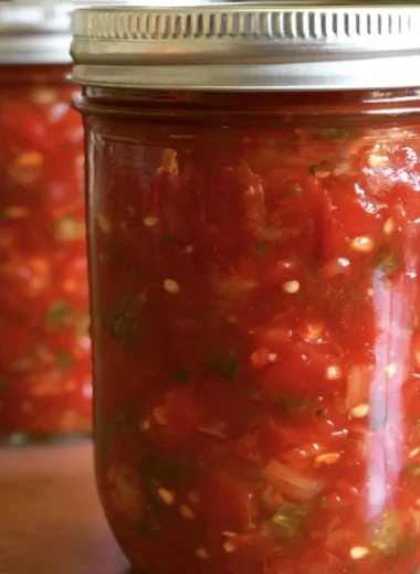 Bowl of homemade salsa made from fresh tomatoes, onions, and cilantro