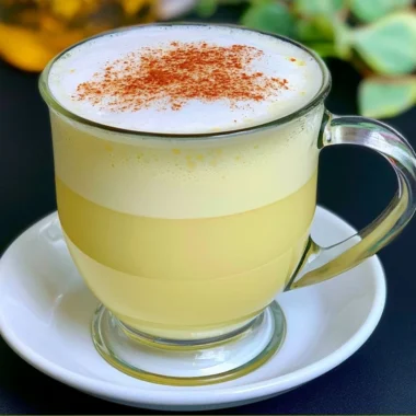 Delicious Honey Chamomile Tea Latte with frothy milk and honey garnish