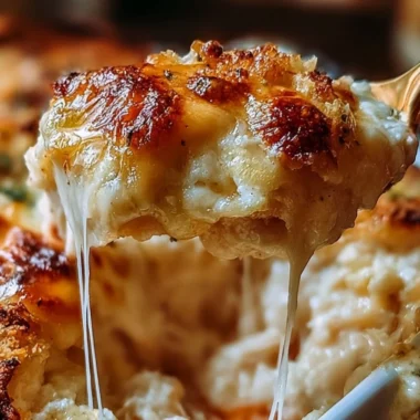 Cheesy high protein chicken parmesan casserole topped with fresh herbs and cheese