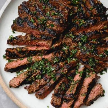 Delicious marinated skirt steak cooked with citrus flavors