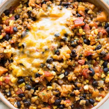 Delicious one pot Mexican lentils served with fresh toppings.
