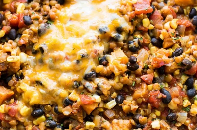 Delicious one pot Mexican lentils served with fresh toppings.