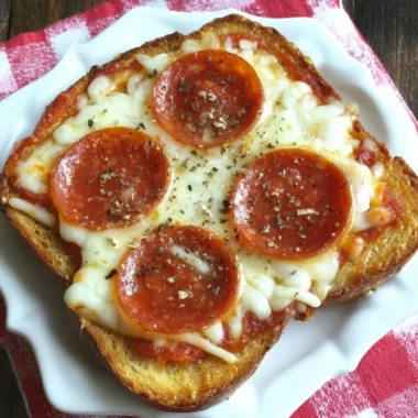 Delicious garlic toast pizzas topped with fresh ingredients and melted cheese