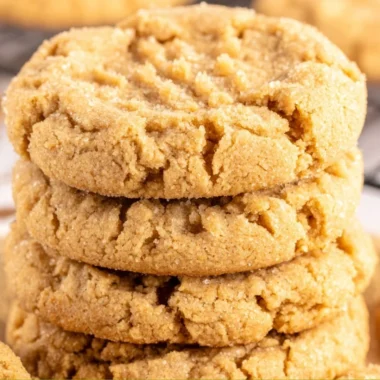 Delicious homemade sugar-free peanut butter cookies on a plate