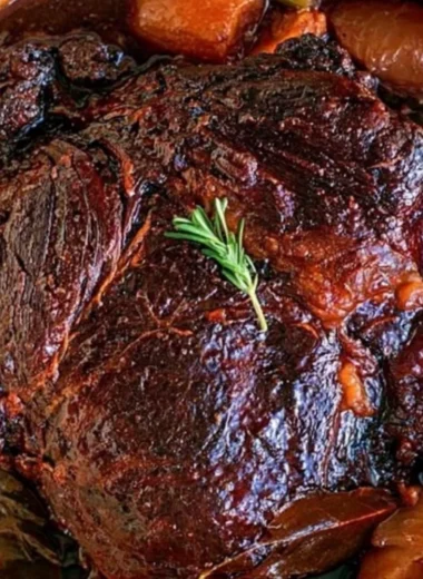 Delicious beef chuck roast prepared with herbs and spices