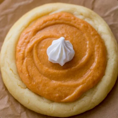 Delicious Crumbl pumpkin pie cookies baked to perfection with fall spices.