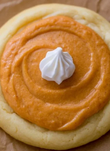 Delicious Crumbl pumpkin pie cookies baked to perfection with fall spices.