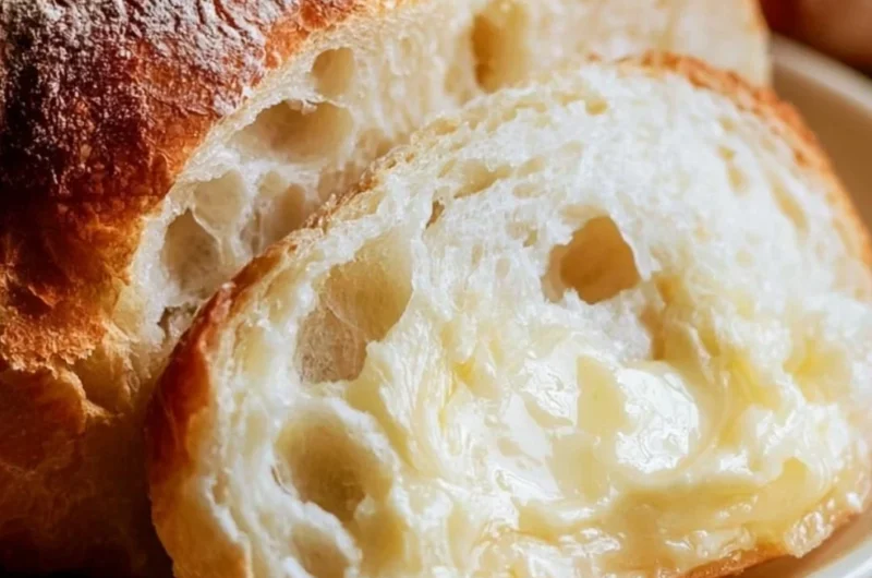 Freshly baked homemade bread ready to be served.