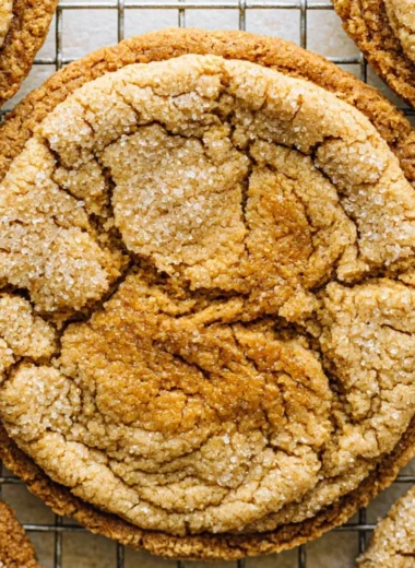 Sourdough Discard Peanut Butter Cookies on a plate with a glass of milk