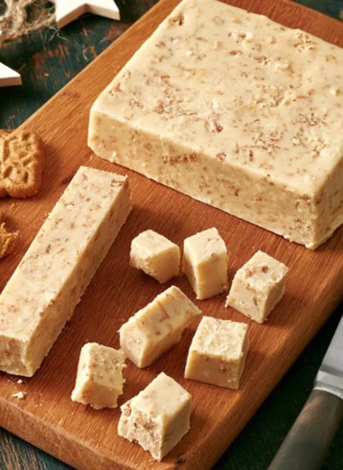 Delicious Christmas fudge with speculoos and caramel for holiday treats
