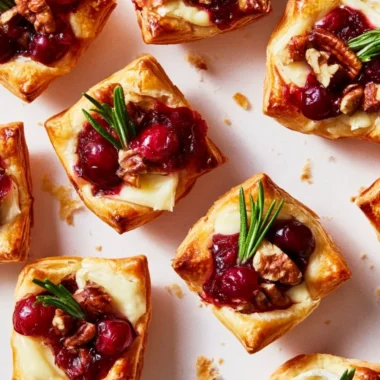 Delicious cranberry-filled pastry appetizers served on a platter