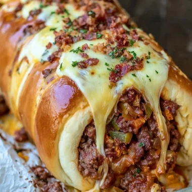 Delicious homemade garbage bread loaded with toppings and baked to perfection.